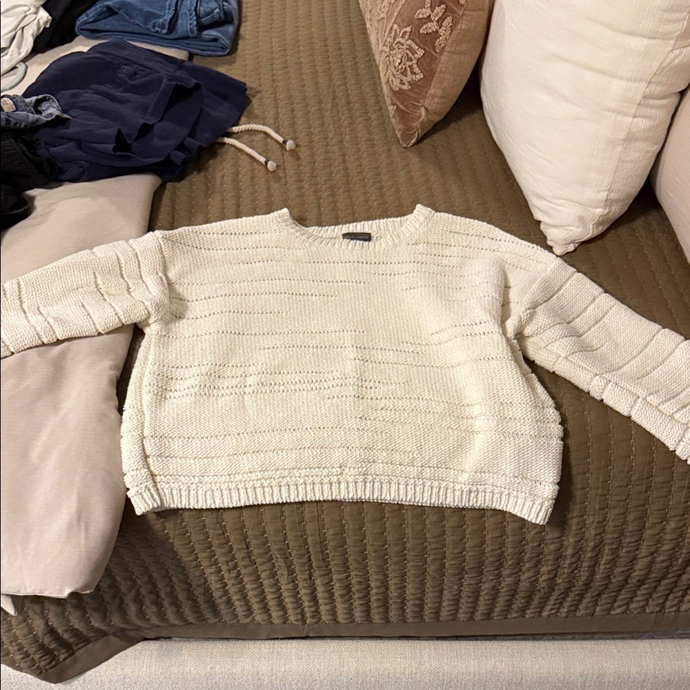 Vince Camuto Cream Scoop Neck Knit Sweater